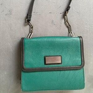 Calvin Klein teal and black shoulder purse (used)